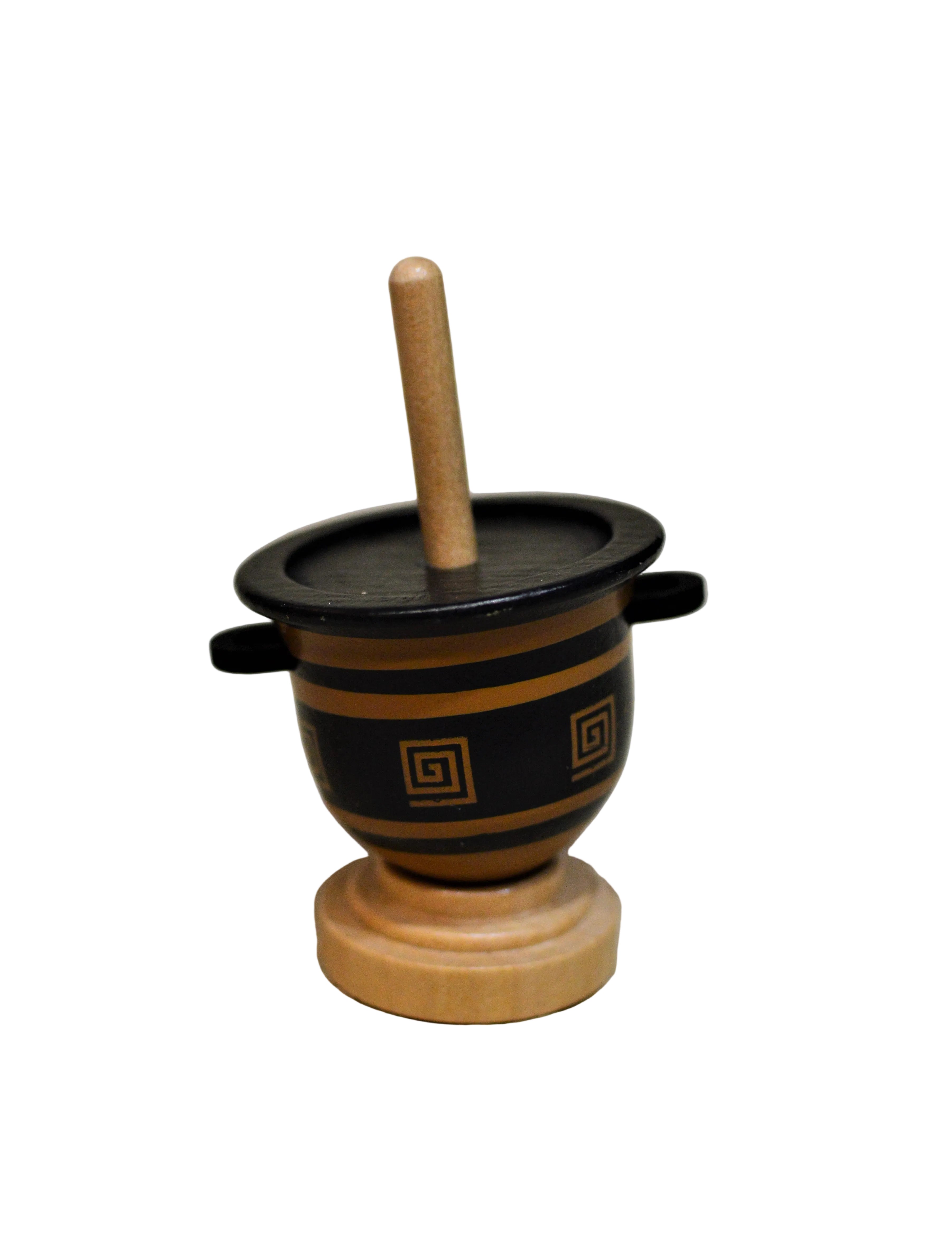 Wooden Spinning Top Collection - Ancient Greek Vases
