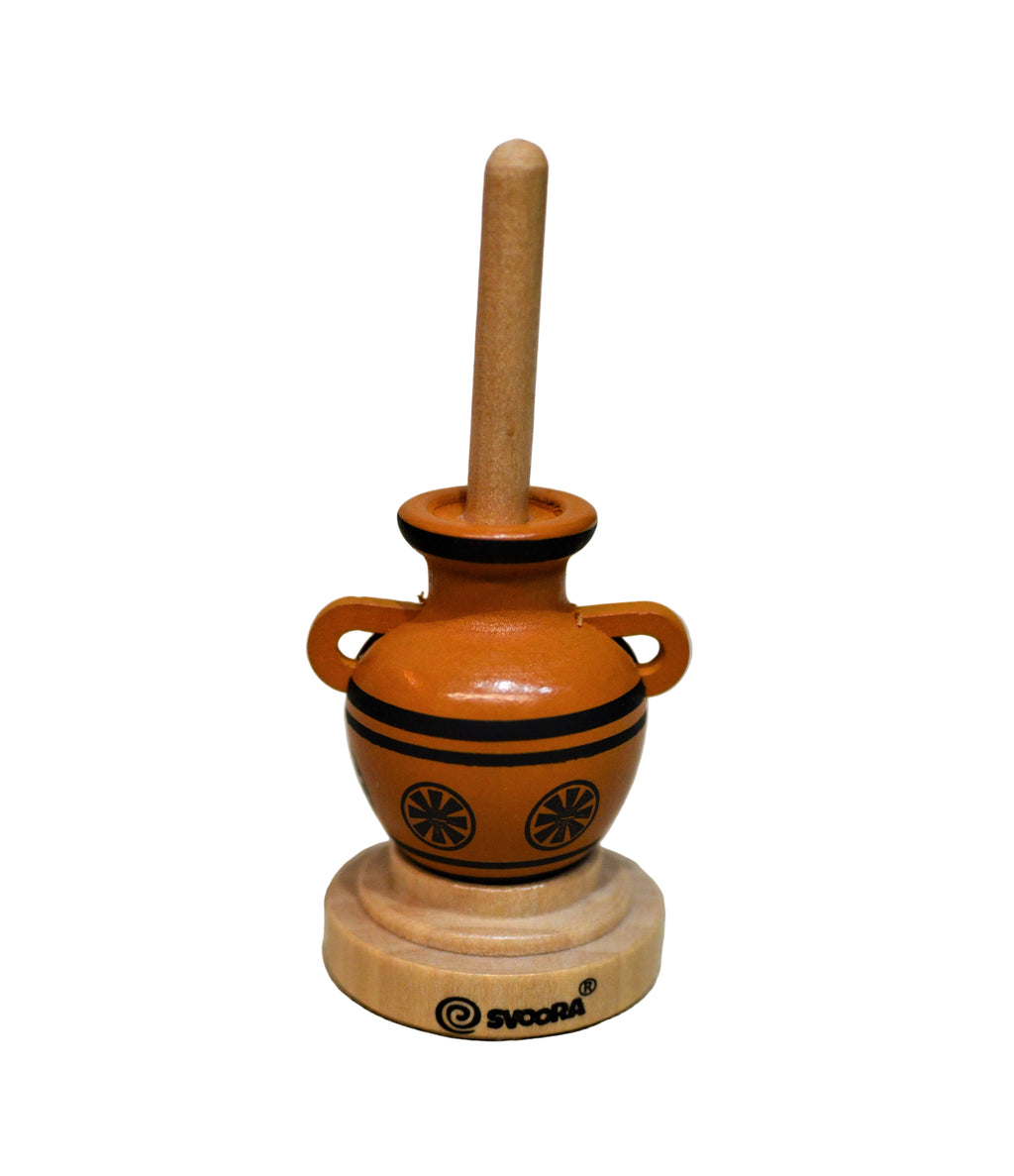Wooden Spinning Top Collection - Ancient Greek Vases