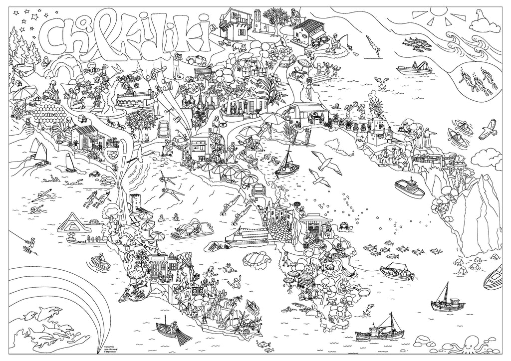 Colouring - Map of Chalkidiki
