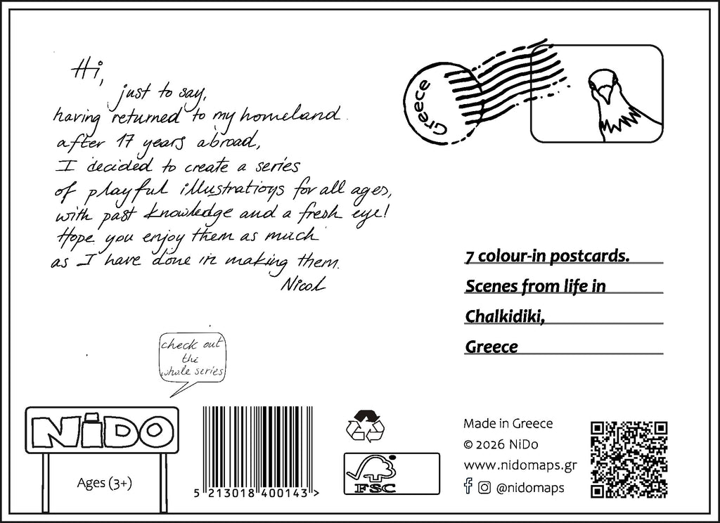 Colouring - Set of Card Postal