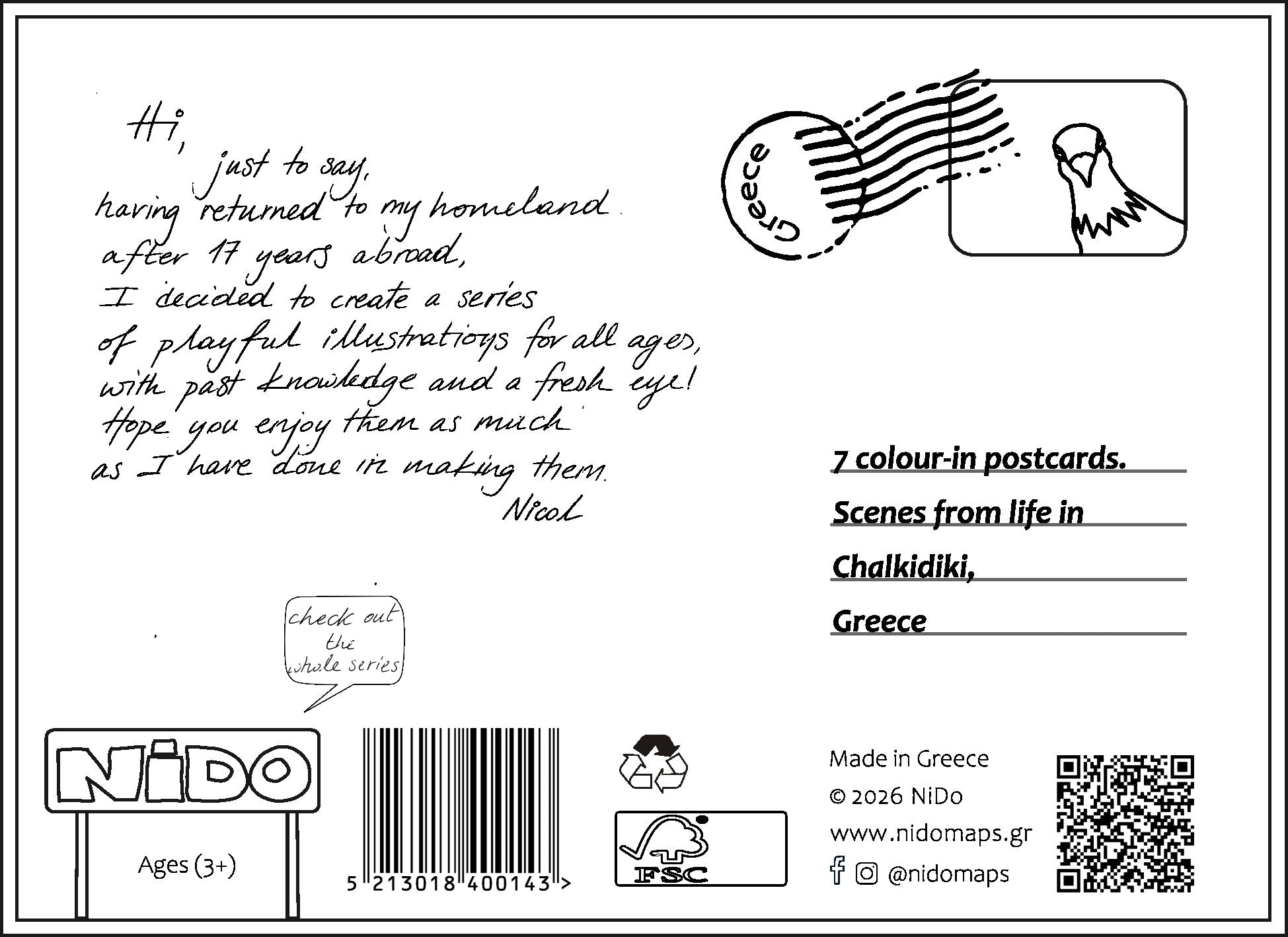 Colouring - Set of Card Postal