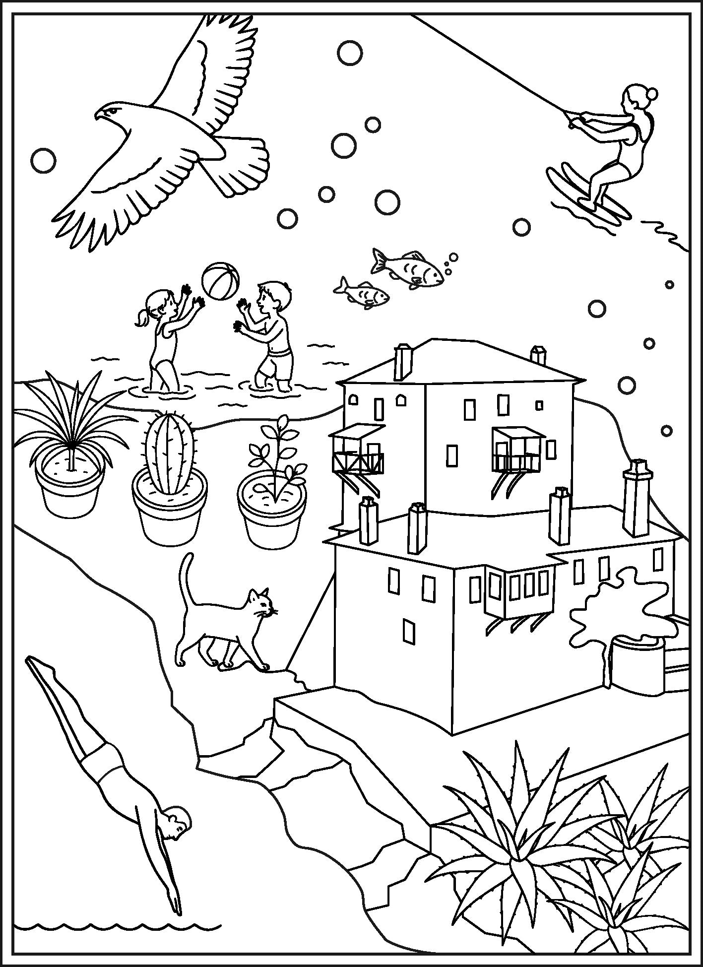 Colouring - Set of Card Postal