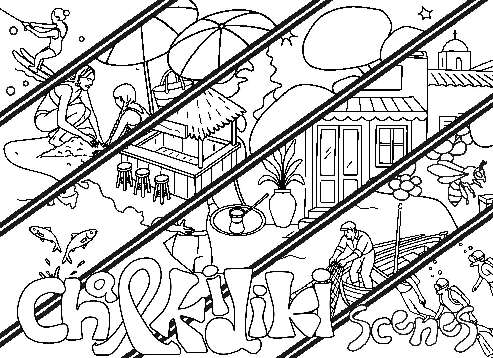 Colouring - Set of Card Postal
