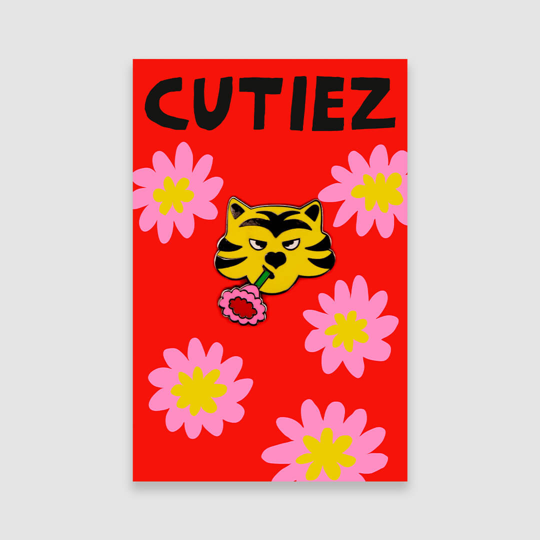 Enamel Pin - Flower Tiger