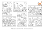 Colouring - Set of Card Postal