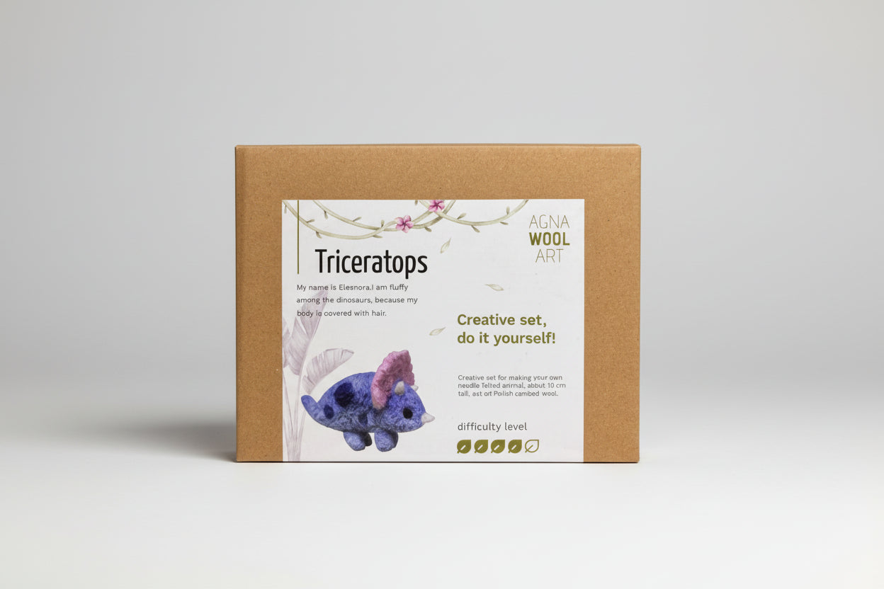 Needle Felting Kit - Triceratops